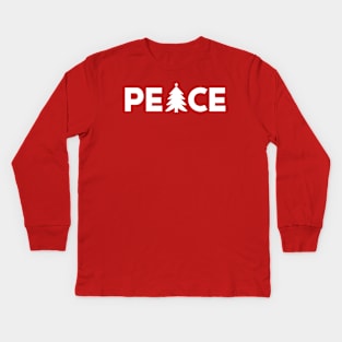 Peace Christmas Tree #2 Kids Long Sleeve T-Shirt